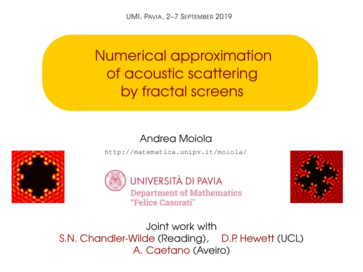 numerical approximation of acoustic scattering by fractal