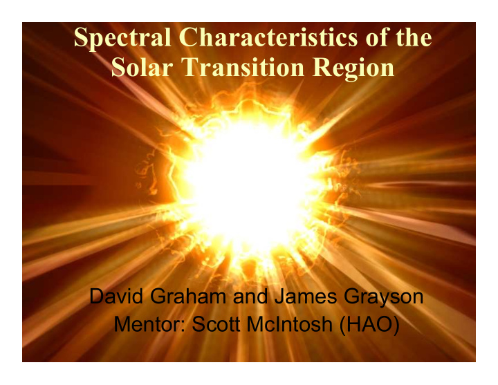 spectral characteristics of the solar transition region