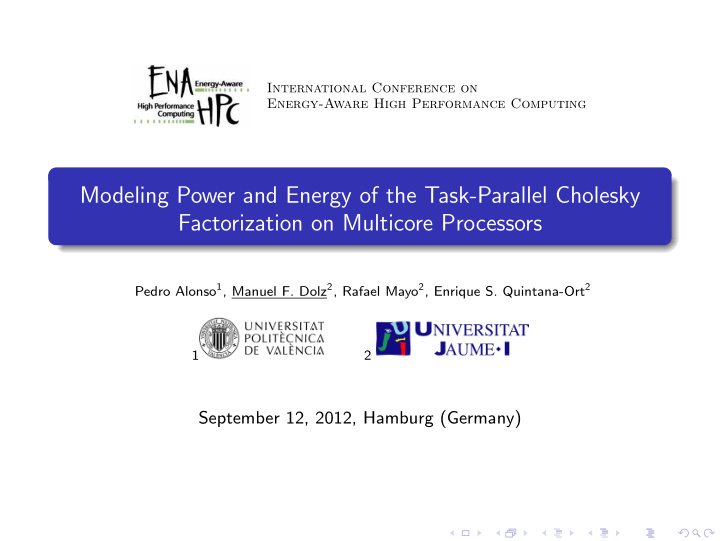 modeling power and energy of the task parallel cholesky