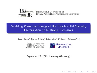 Modeling Power and Energy of the Task-Parallel Cholesky  Factorization on Multicore Processors