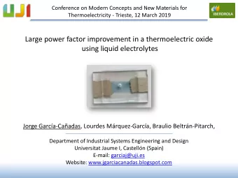 Large power factor improvement in a thermoelectric oxide  using liquid electrolytes  Jorge