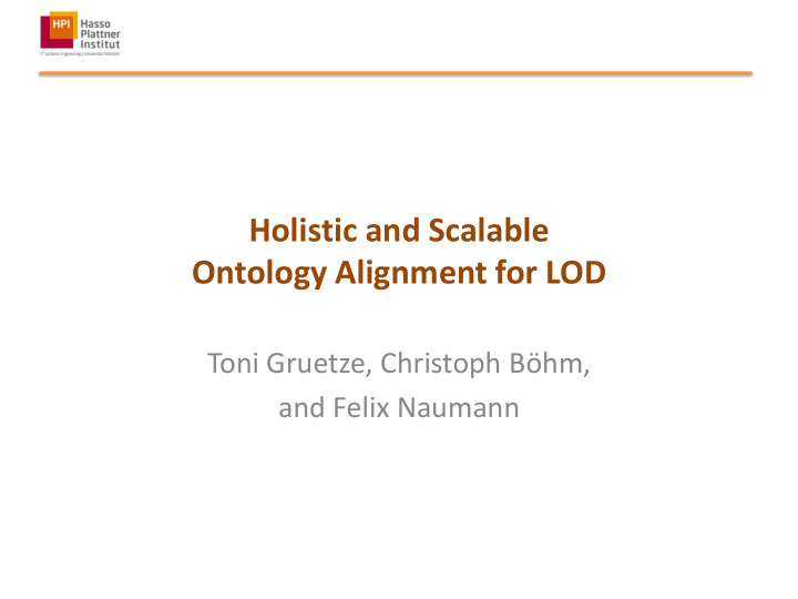ontology alignment for lod