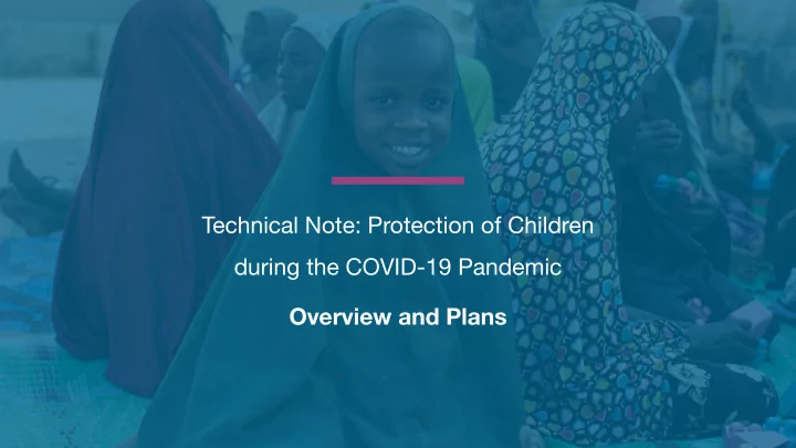 technical note protection of children during the covid 19