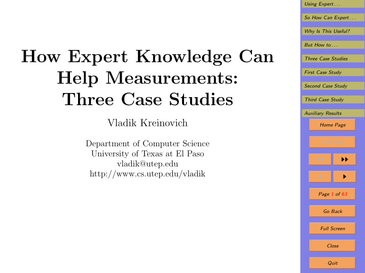 how expert knowledge can
