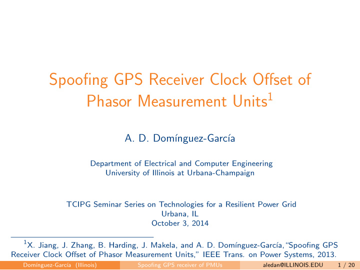 spoofing gps receiver clock offset of