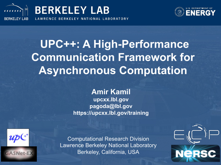 upc a high performance communication framework for