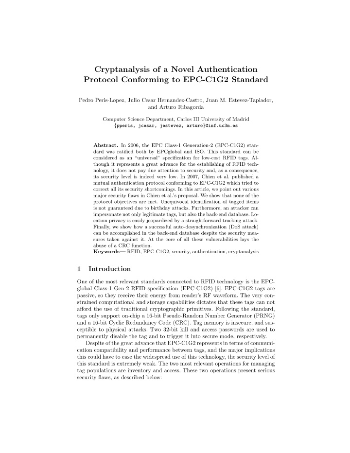 cryptanalysis of a novel authentication protocol