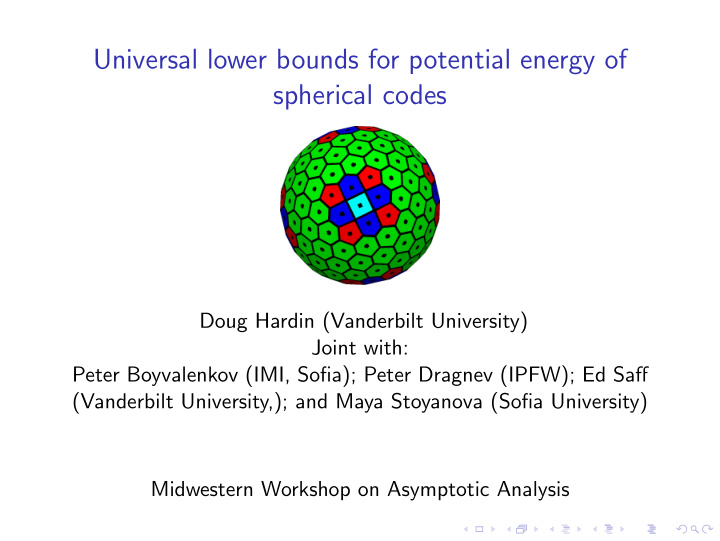 universal lower bounds for potential energy of spherical
