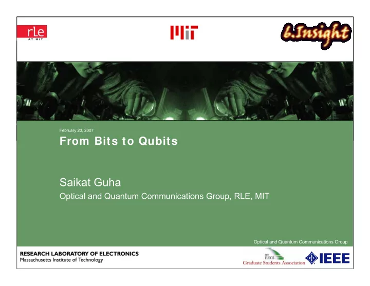 from bits to qubits saikat guha