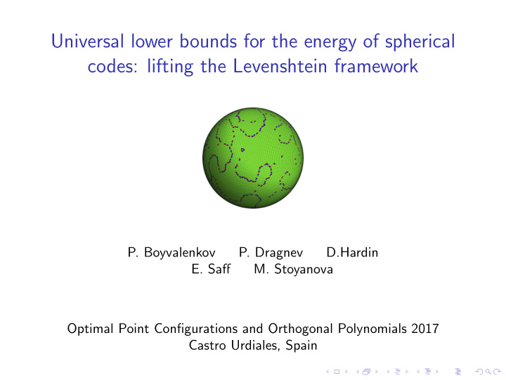 universal lower bounds for the energy of spherical codes