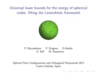 Universal lower bounds for the energy of spherical  codes: lifting the Levenshtein framework  P.