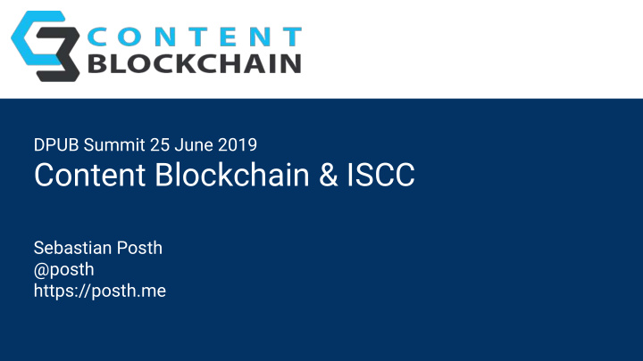 content blockchain iscc