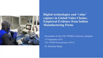 Digital technologies and value  capture in Global Value Chains;  Empirical Evidence from