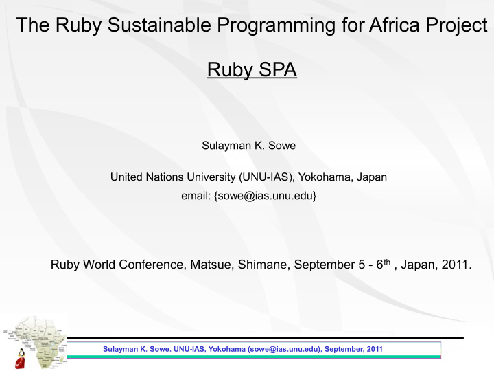 the ruby sustainable programming for africa project ruby