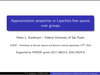 Approximation properties in Lipschitz-free spaces  over groups  Pedro L. Kaufmann  Federal