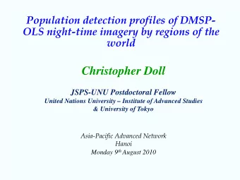 Christopher Doll  JSPS-UNU Postdoctoral Fellow  United Nations University  Institute of Advanced