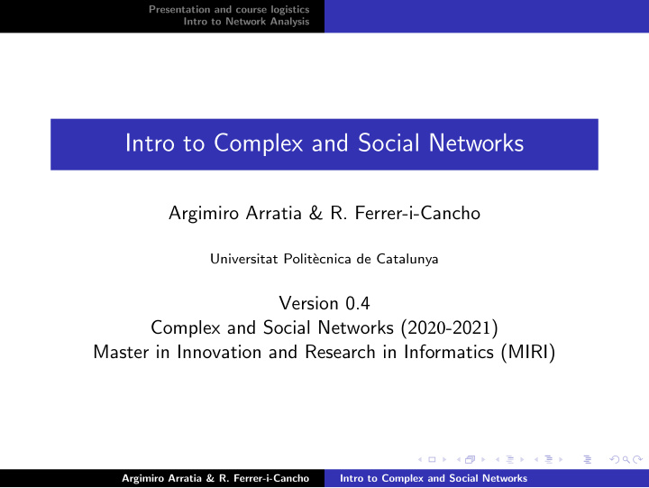 intro to complex and social networks