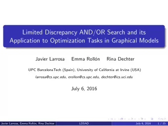 Limited Discrepancy AND/OR Search and its  Application to Optimization Tasks in Graphical Models