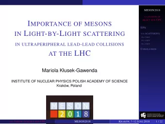 AT THE LHC  Mariola Kusek-Gawenda  INSTITUTE OF NUCLEAR PHYSICS POLISH ACADEMY OF SCIENCE
