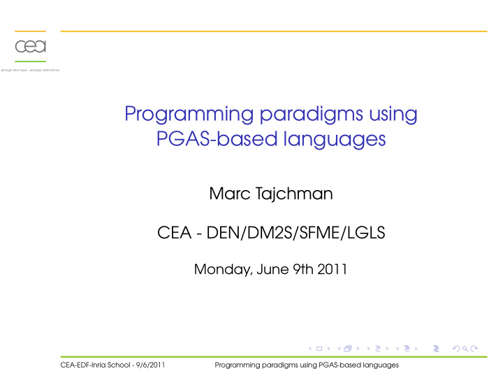 programming paradigms using pgas based languages