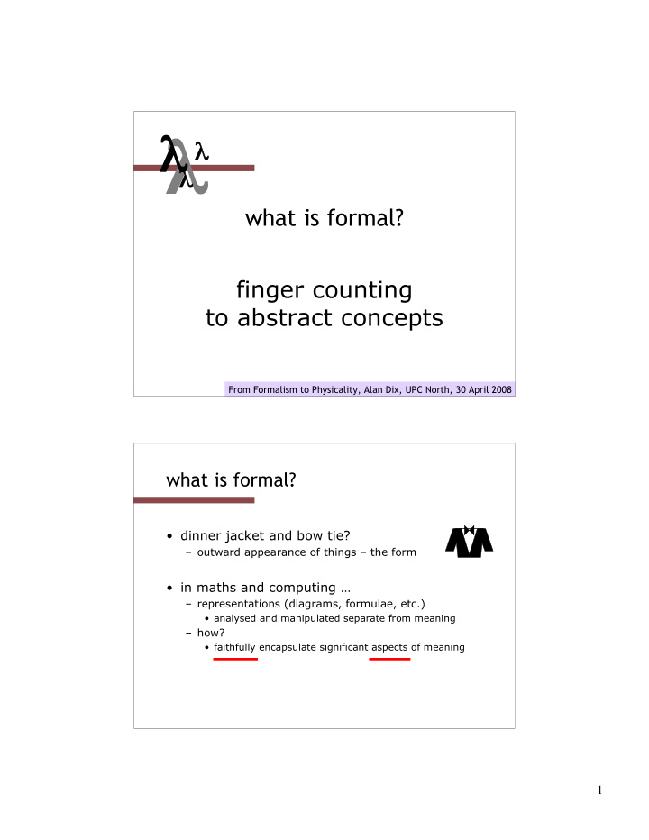 what is formal finger counting to abstract concepts from