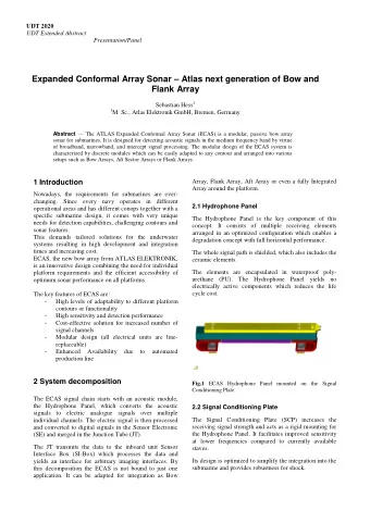 Expanded Conformal Array Sonar  Atlas next generation of Bow and  Flank Array Sebastian Hess 1 1