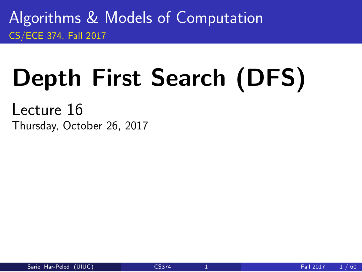 depth first search dfs