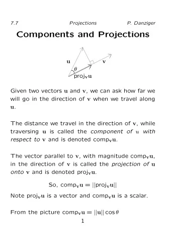 Components and Projections
