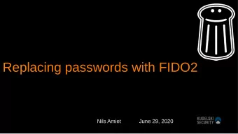 Replacing passwords with FIDO2  Nils Amiet            June 29, 2020  Who am I?  Nils Amiet