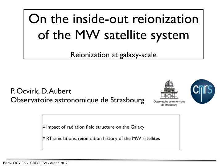 on the inside out reionization of the mw satellite system