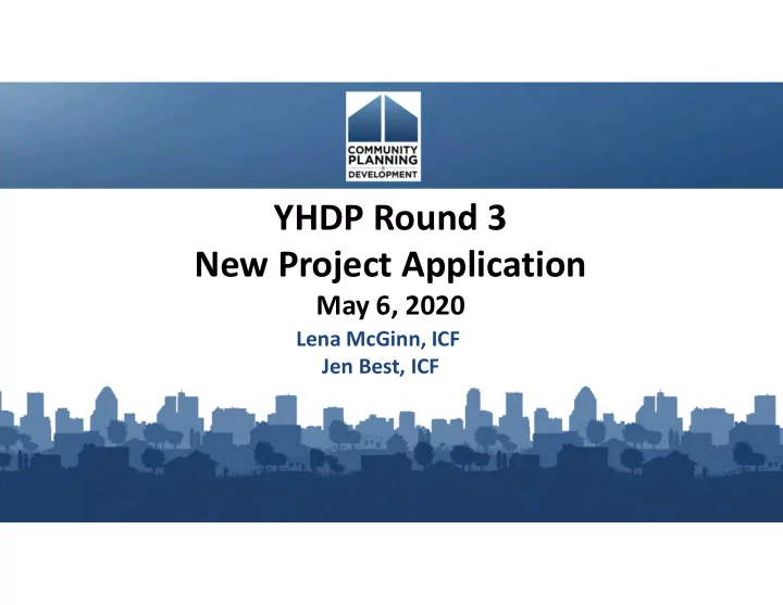 yhdp round 3 new project application