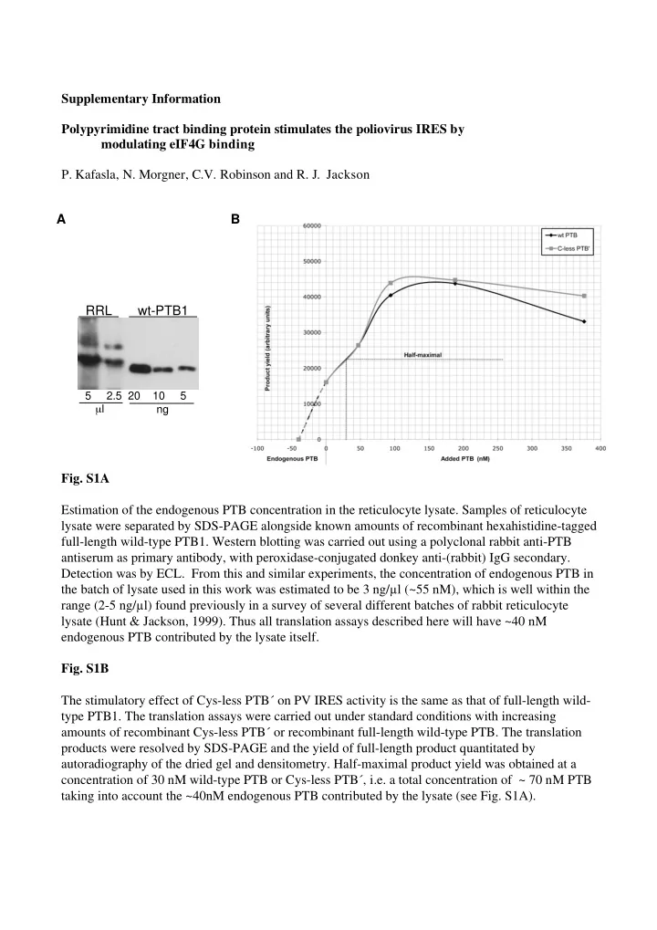 supplementary information polypyrimidine tract binding