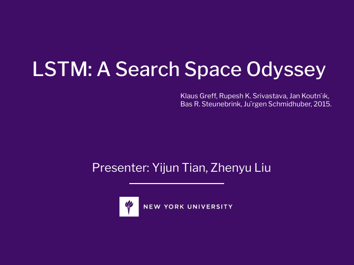 lstm a search space odyssey