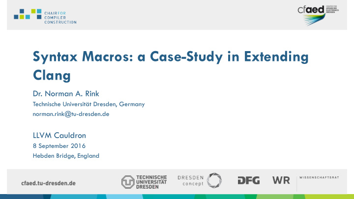 syntax macros a case study in extending clang