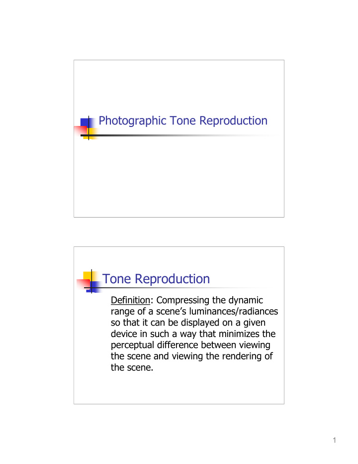 tone reproduction