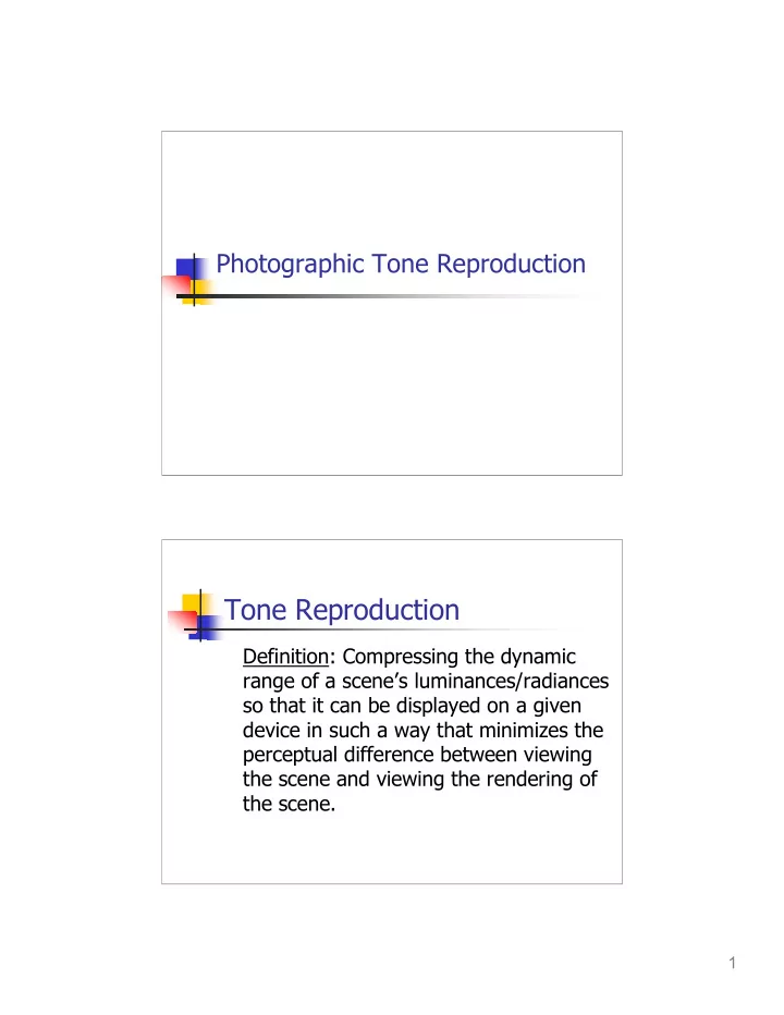 tone reproduction