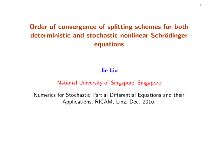order of convergence of splitting schemes for both