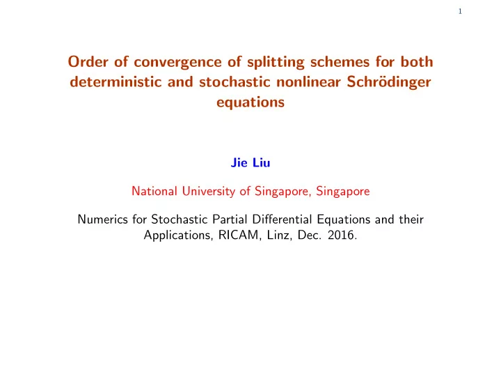 order of convergence of splitting schemes for both