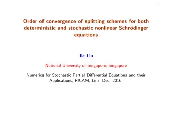 Order of convergence of splitting schemes for both  deterministic and stochastic nonlinear Schr