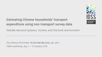 Estimating Chinese households transport  expenditure using non-transport survey data  Flexible