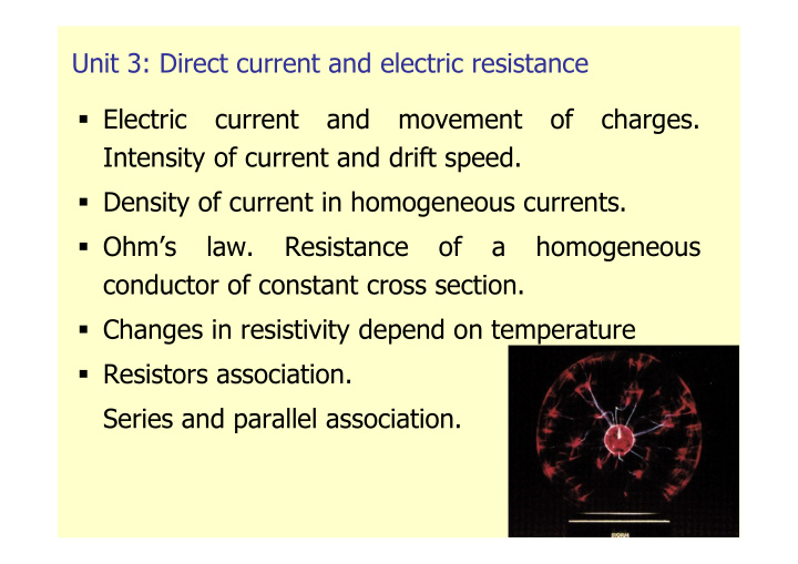 unit 3 direct current and electric resistance electric