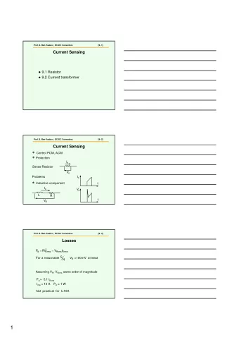 1  Prof. S. Ben-Yaakov , DC-DC Converters  [9- 4]  Current transformer I L  I  L  L  T  t  I I out