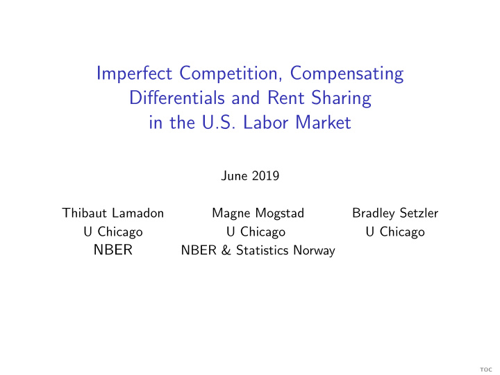 imperfect competition compensating differentials and rent