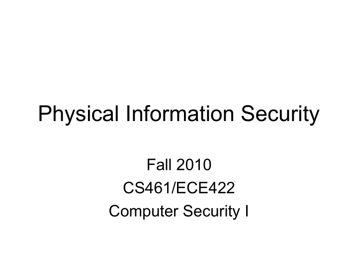 physical information security