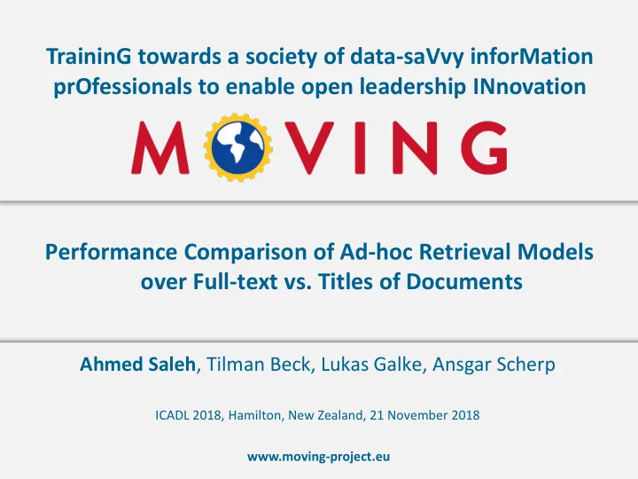 training towards a society of data savvy information