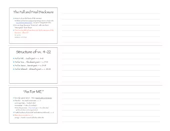 Structure of vv. 4-22  As for ME .. Gods part  v. 4-8  As for You .. Abrahams part  v.