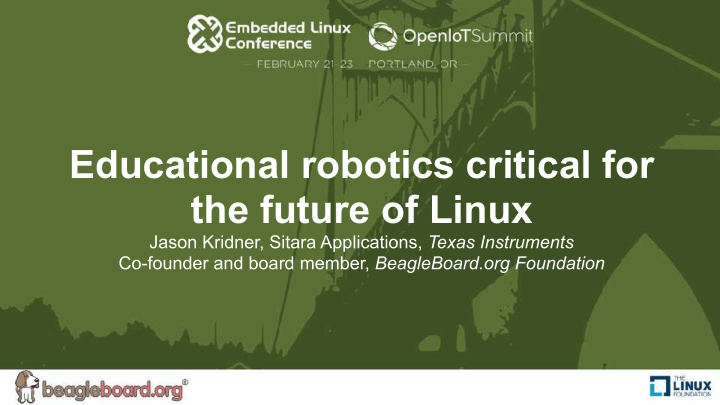 educational robotics critical for the future of linux