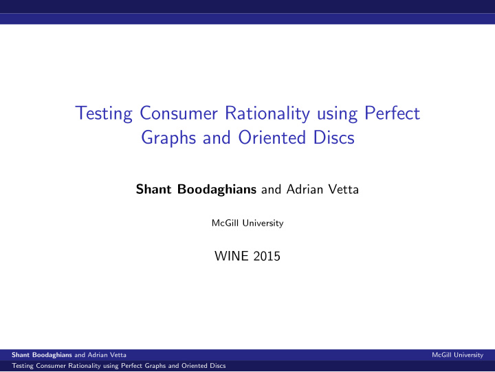 testing consumer rationality using perfect graphs and