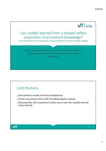 Ca  Can mo  model  els le  learned fr  from a  a da  datase  set re  refl  flect  ac  acquisi3o