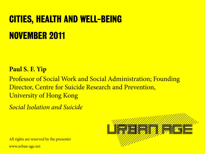 cities health and well being november 2011 urban age